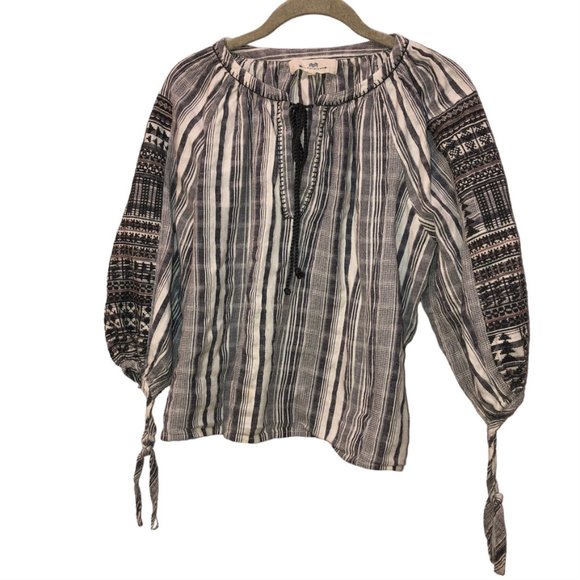Nibi MTK The hamptons Montauk Surf Shop gray chambray embroidered tunic … - Picture 1 of 3